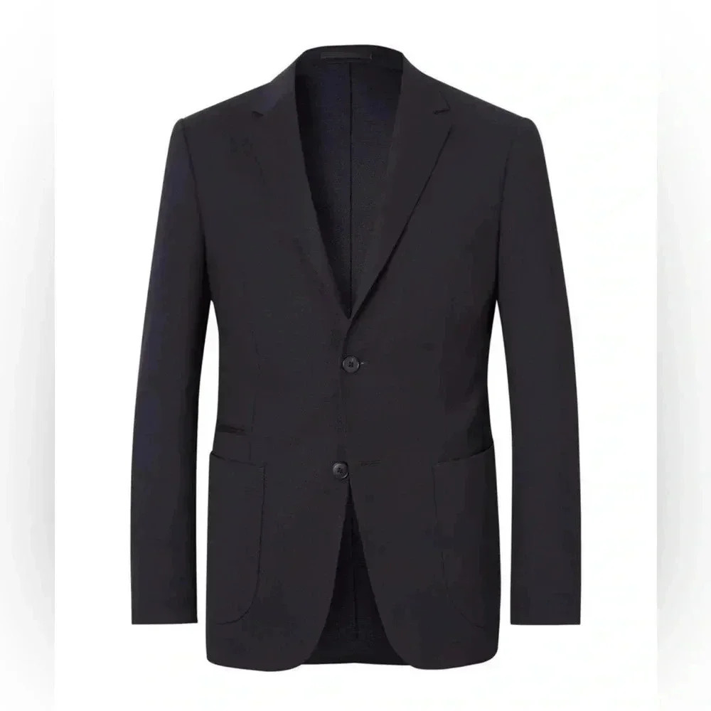 $1635 Z Zegna Wash & Go Tech Merino Wool slim‎ fit Sport Coat Sz 54R Black